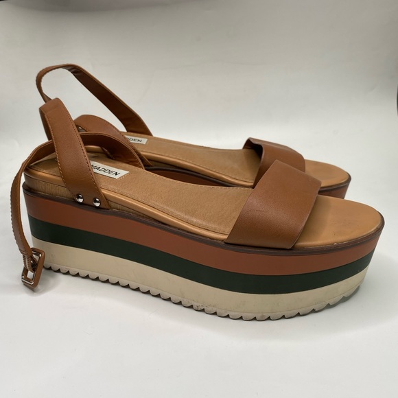 EUC🔹️Steve Madden Marco Marc Chunky Strappy Leather Sandals size 8 - Picture 3 of 9